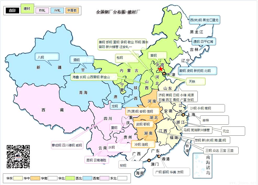 中国大陆全国钢厂名录分布图及联系方式(全）(图4)